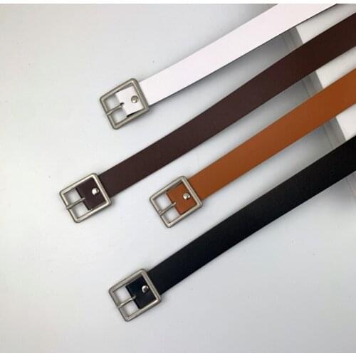 Square Buckle Leather Belt Women Belts For Women Dress Waistband Fashion 2020 New Womans Accesories Girdle Black