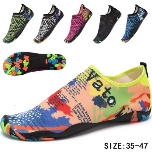 2019 Men Woman Beach Summer Outdoor Wading Shoes Swimming Slipper On Surf Quick-Drying Aqua Shoes Skin Sock Striped Water Shoes