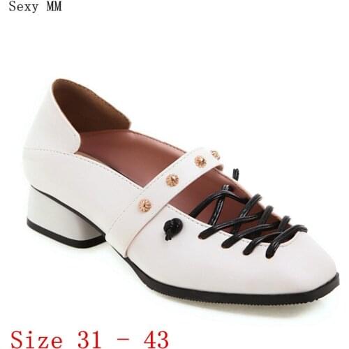 Low High Heels Women Pumps Stiletto Low High Heel Shoes Woman Party Wedding Shoes Kitten Heels Plus Size 32 33 - 40 41 42 43