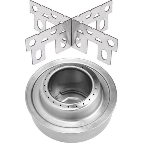 Outdoor Alcohol Stove and Rack Combo Set Mini Portable Alcohol Stove with Cross Stand Stove Rack Support Stand