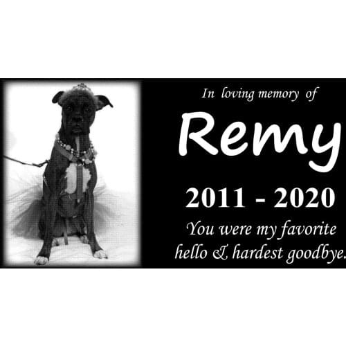 Natural Granite Personalized Pet Memorial Stone, Creative Pets Tombstone, 30X15CM