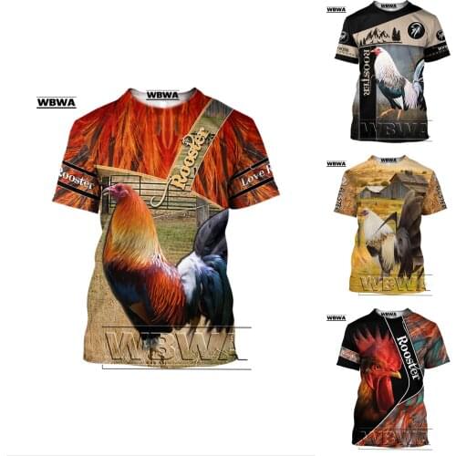 Newest Unisex T-Shirt Men Streetwear Popular Animal Rooster 3D Print Harajuku Short Sleeve Casual Pullover Drop Shipping09