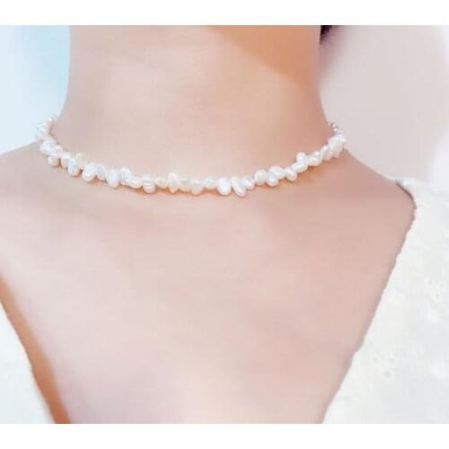 New Arrival Baroque Natural Pearl Necklace Bracelet Classic Women Smart Jewelry Set Handmade Choker Necklace Charming Girl Gift