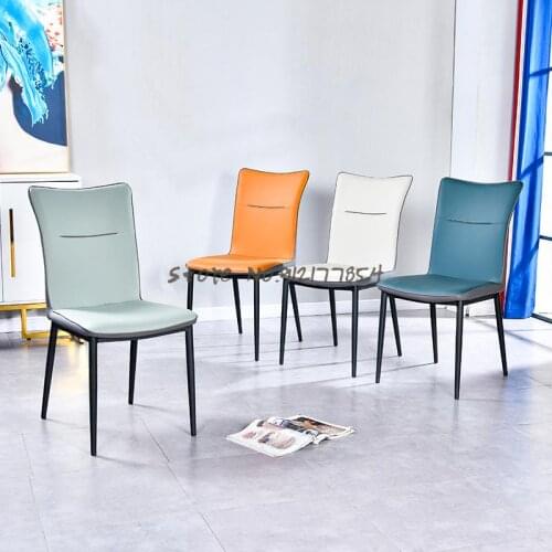 Dining chair home light luxury nordic modern minimalist iron art ins stool net red makeup chair soft backrest chair