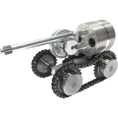Launchable Metal Tank Stirling External Combustion Engine Model Building Kits Toy Gift