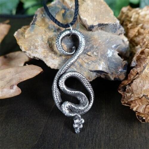Tree Boa Snake Necklace, Animal Pendant, Adjustable Length Stainless Steel, Jewelry for Women & Men Vine Serpent/Python SV39FI4