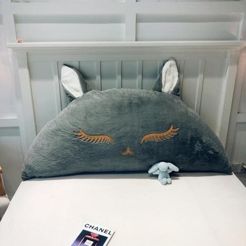 Cute cat plush fabric headboard and large backrest for bed, soft cushions for sofa to decorate living room and bedroom