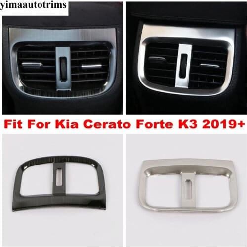 For Kia Cerato Forte K3 2019 - 2021Armrest Box Rear Air Conditioning AC Vent Outlet Cover Kit Trim Stainless Steel Accessories