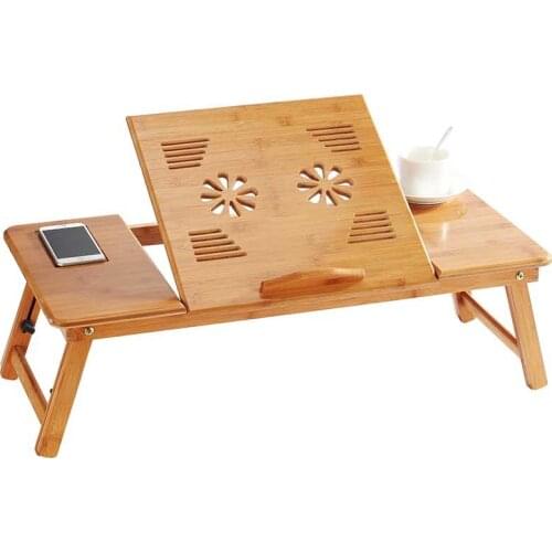 Adjustable Bamboo Foldable Laptop Table Bamboo Rack Shelf Book Tray Dormitory Bed Laptop Computer Stand Portable Laptop Desk