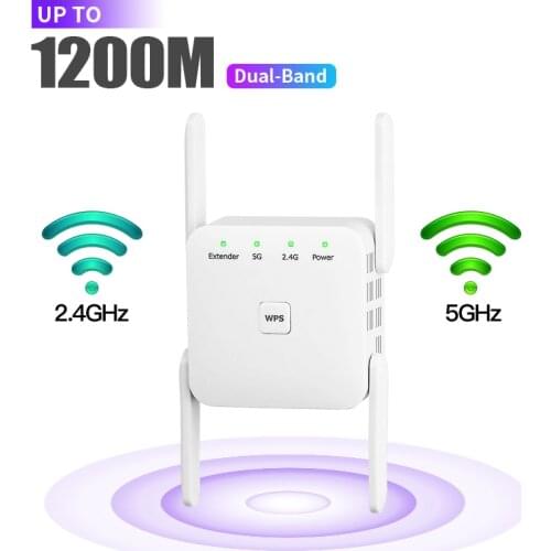 5G Wifi Repeater 2.4G/5Ghz WiFi Extender 1200Mbps WiFi Router Amplifier Wi-Fi Booster 802.11N Wi-Fi Long Range Signal Repiter