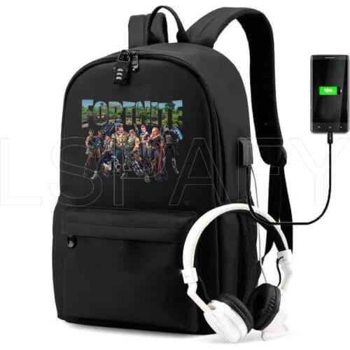 Fortnite Student School Bag Laptop Backpack for Boy Girl With USB Charging Port Anti-theft Lock for Camping Travel