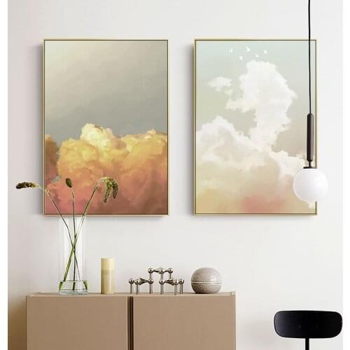 Modern Love Sky Pink Canvas Painting Posters and Print Minimalist style Wall Art Pictures For Living Room Bedroom Aisle Studio