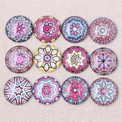 Reidgaller mix round purple pattern photo glass cabochon 12mm 14mm 18mm 20mm 25mm 30mm diy jewelry findings for earrings making