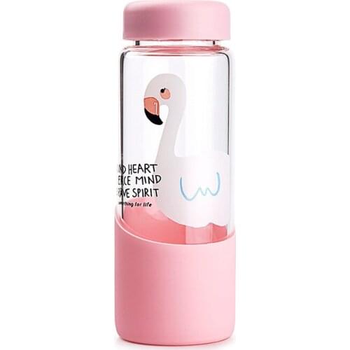 Creative Mushroom 500ml Heat-resistant Glass Outdoor Portable Water Bottle Students' Fashion Health Tumbler With Cover pb-free