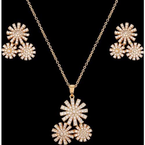 Vankeliif Simple necklace and earrings womens jewelry set star shape combination micro inlay popular jewelry