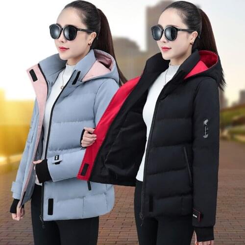 Womens Jackets 2021 New Parkas Winter Jacket Female Hooded Overcoat Cotton Padded Warm Parka Loose Coat Outwear Plus Size XXXL