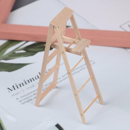 1:12 Dollhouse Miniature Wooden Mini Ladder Model Furniture Accessories Toys