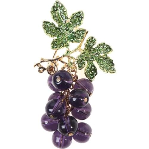 1PC Hot New Creative Crystal Grape Brooches for Women Cute Luxury Brooch Pin Fashion Jewelry Elegant Wedding Brooch Bouquet Hot
