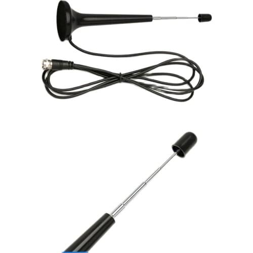 1PC 470-868Mhz radio TV FM DTMB antenna telescopic aerial 15dbi high gain sucker base 3m cable with F male connector NEW