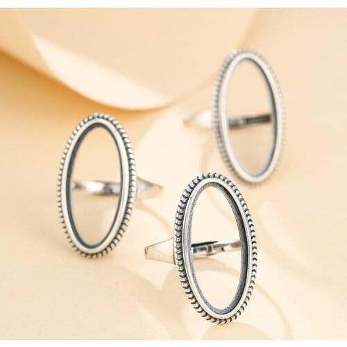 11*24mm 925 STERLING SILVER Semi Mount Bases Blanks base blank Pad ring Setting jewelry findings diy A5850