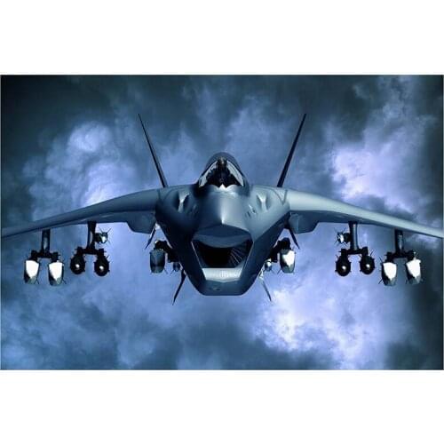 5D DIY Full Round Diamond Painting Aircraft Jet Fighter Cross Stitch 3D Embroidery Rhinestone Mosaic Home Decor Gift Y457