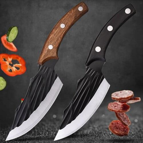 6" Forged Hunting Knife Stainless Steel Kitchen Knives Meat Chopping Cleaver Boning Chef Knife Serbian Style Slice Butcher Knife