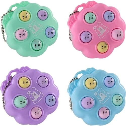 77HD Mini Whack-A-Mole Toy Electric Board Game Musical Handhold Playsets Catching Game with LED Light Sound Backpack Pendant