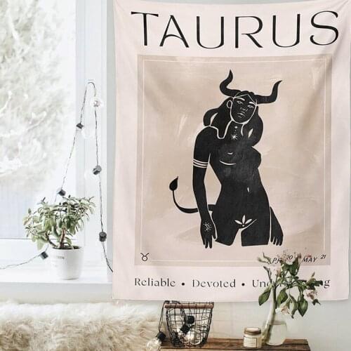 Astrology Sun Moon Constellation Tapestry Wall Hanging Witchcraft Decoration Kawaii Room Decor Macrame Tapestry Decoration Mural