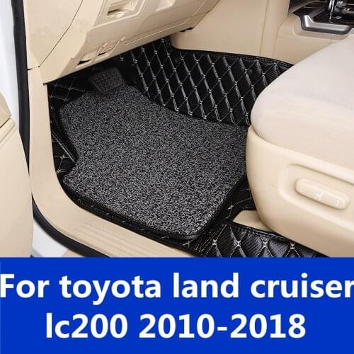 Car Mats Luxury-Surround Leather Floor Mats carpet liners Car mat car interior special For toyota land cruiser lc200 2010-2018