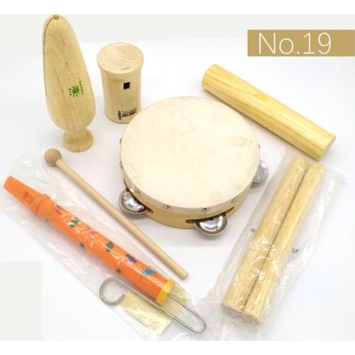 BIG SALE 6pc new musical instruments toy set wooden percussion instruments for baby preschool kids music rhythm educational
