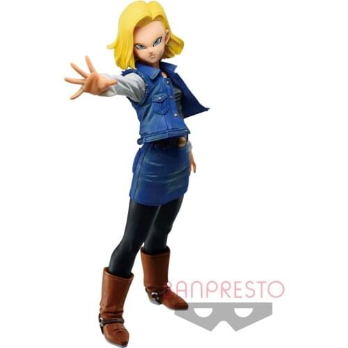 100% Original Banpres Dragonballz Figure Android 18 MATCH MAKERS Figure PVC Action Model Toys Anime Figure