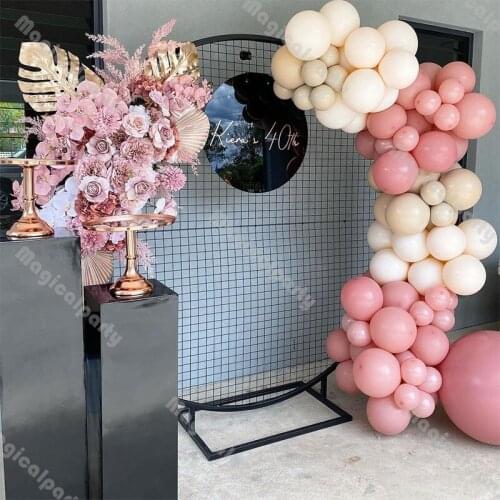 81pcs Doubled Cream Peach Balloon Garland Arch Anniversary Dusty Pink Balloons Baby Shower Valentine Day Birthday Party Decor