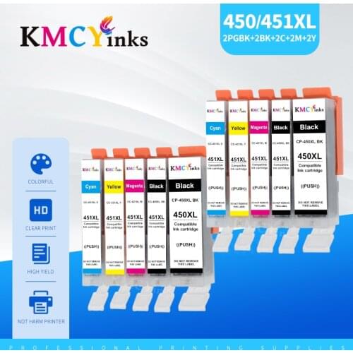 KMCYinks Compatible Ink Cartridge PGI-450 CLI-451 for Canon PGI450 CLI451 XL PIXMA MG6340 MG7140 iP8740 MG7540 Printers