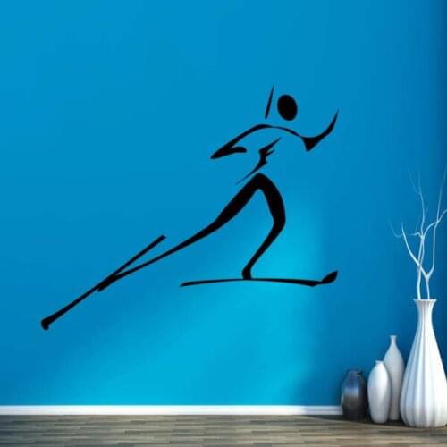 Skiing Sport Sketch Wedding Decor Wall Decal Wallpaper Wall Pvc Sticker Kids Rooms Decor