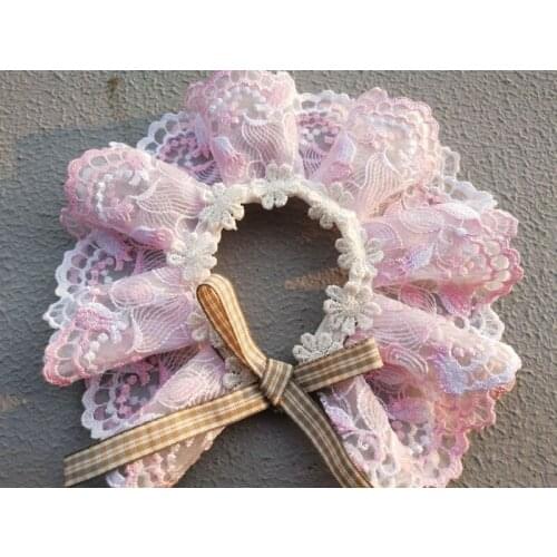 Cute Pink Lace Dog Neckerchief Collar Scarf Dog cat pet Bib Bandana collar dog Necktie Dog wedding accessories