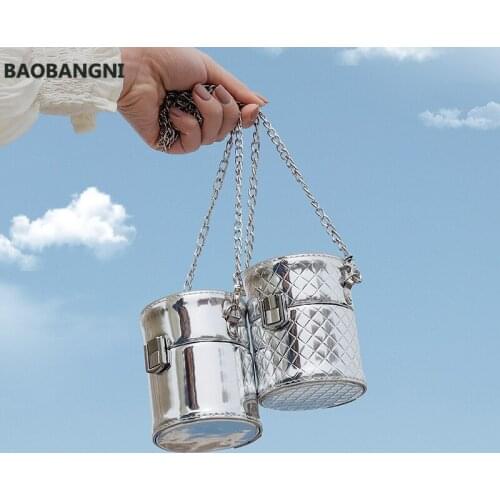 Mini Flap Cylinder Bag Fashion New High-quality Patent Leather Womens Designer Handbag Lock Chain Shoulder Messenger Bag