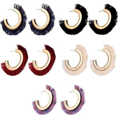 Fashion 5 Colors Maxi Big Boho Tassel Earrings Handmade Earring Colorful Fringe Drop Earring For Women Jewelry Gift Wedding