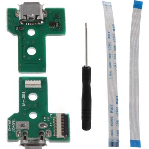 Circuit Board Slim USB Charging Plate Controller Socket Port JDS-030 12 Pin Flexible Power Cable Replacement Parts for Sony 4
