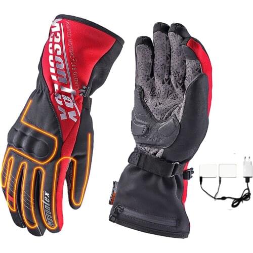 Motorcycle Gloves Waterproof Moto Touch Screen Heated Guantes Battery Powered Motorbike Racing Riding Gloves Men Autumn Winter