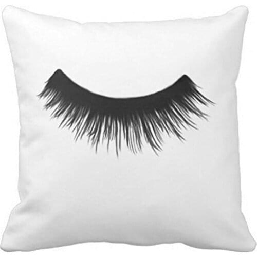 False Eyelash Throw Pillow Case Shell Decorative Pillowcase 18 X 18 by C. Clewis