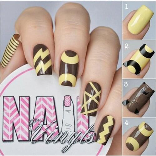 24pcs Nail Sticker Stick French Manicure Strip Geometric Nail Art Form Fringe Guides Sticker DIY Line Tips Nail Decoration White