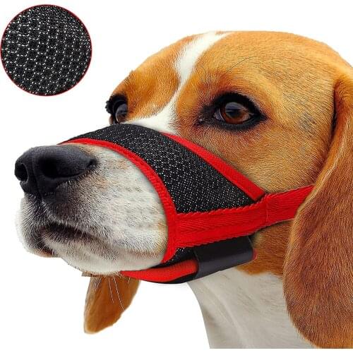 Dog Muzzle Anti Biting Barking and Chewing with Comfortable Breathable Mesh Adjustable Strap for Small, Medium and Large Dogs