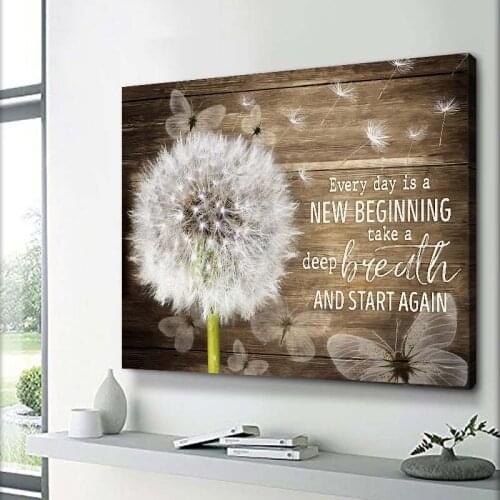 Wall Pictures For Bedroom Rustic Artwork Wood Background Printing On Canvas HD Dandelion Flower Painting Room Decor Living Room