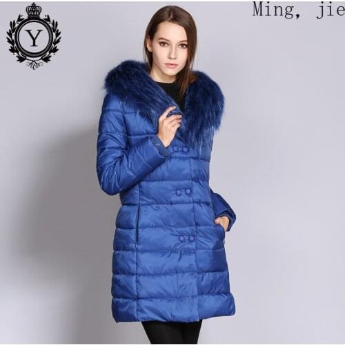 2020 New Cotton-padded Jacket Womens Winter Coat with Large Fur Collar Mid-length Loose Down Padded Jacket Bubble