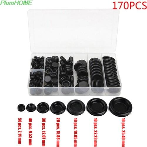 New Black Rubber Grommet Firewall Hole Plug Retaining Ring Set Car Electrical Wire Gasket Kit For Valve Water Pipe Tools Set