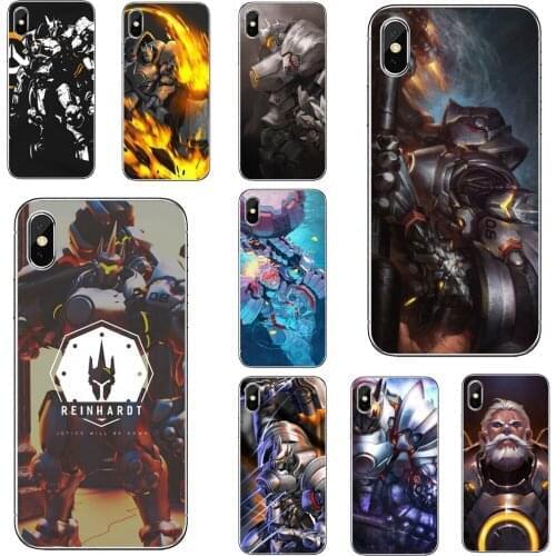 OVERWATCH-Reinhardt-Pattern-Art-Poster For iPod Touch iPhone 10 11 12 Pro 4S 5S SE 5C 6 6S 7 8 X XR XS Plus Max 2020 Soft Cases