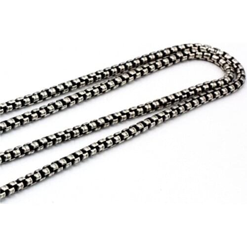 New S925 sterling silver handmade man necklace Thai silver classic wild 3mm necklace for man sweater chain