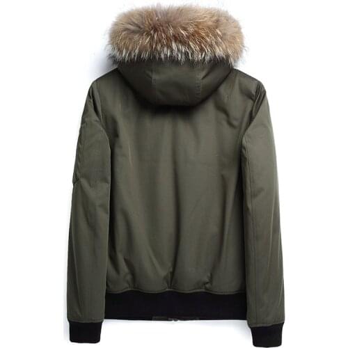 Parka Real Wool Liner Coat Winter Men Raccoon Fur Collar Parkas Plus Size Jacket 2303 MY1183