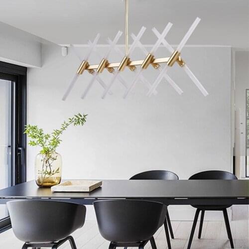 Nordic Herringbone Tree Branch Restaurant Chandelier Post-modern Minimalist Style Designer Rectangular Bar Table Restaurant Lamp