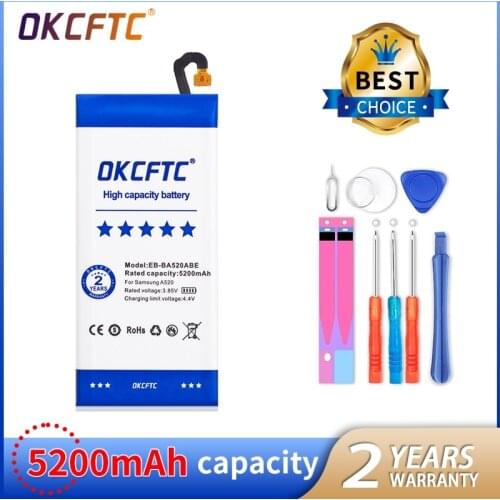 OKCFTC 5200mAh EB-BA520ABE Battery for Samsung A5 2017 A520 SM-A520F SM-A520F/DS SM-A520K SM-A520L SM-A520S
